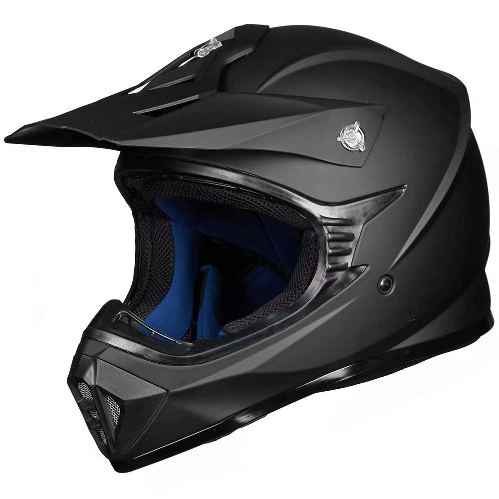 Ilm Adult Dirt Bike Helmets Motocross Atv Dirtbike Bmx Mx Offroad Full Face Motorcycle Helmet, Dot Approved Model 128S (Matte Black, Adult-L)