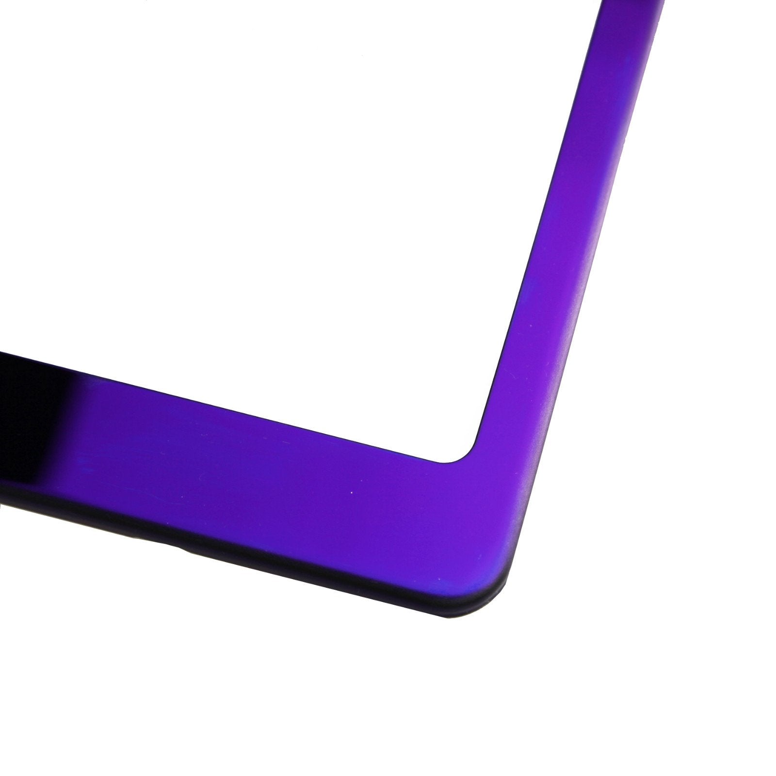 Polish Purple Chrome T304 Stainless Steel License Plate Frame Holder Front Or Rear Bracket With Aluminum Screw Cap