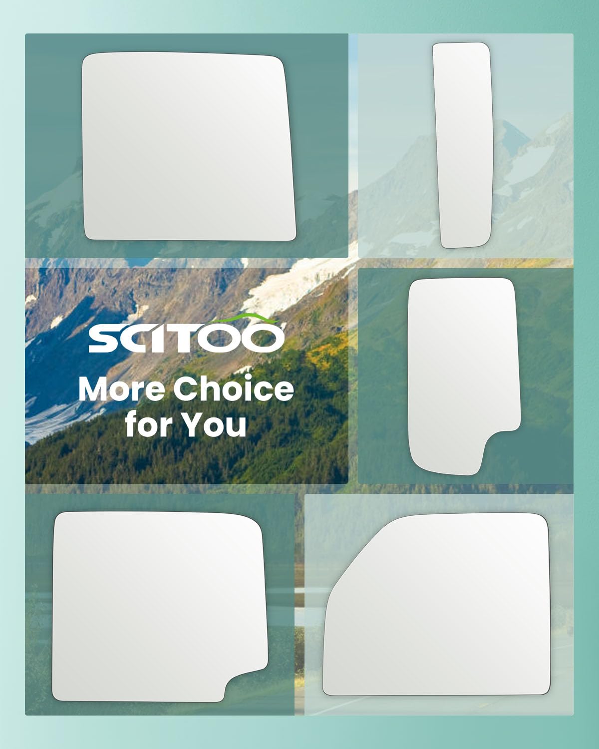 SCITOO Upper Flat Towing Mirror Glass Compatible with 1999-2007 For Ford F-250 F-350 F-450 F-550 Super Duty 2000-2005 For Ford F