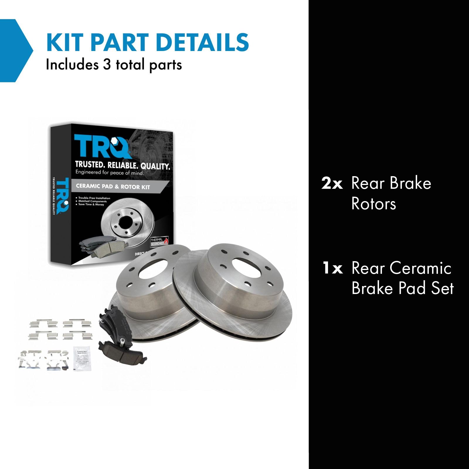 Trq Rear Posi Ceramic Brake Pad & Rotors Kit Set For Chevy Gmc Pickup Suv