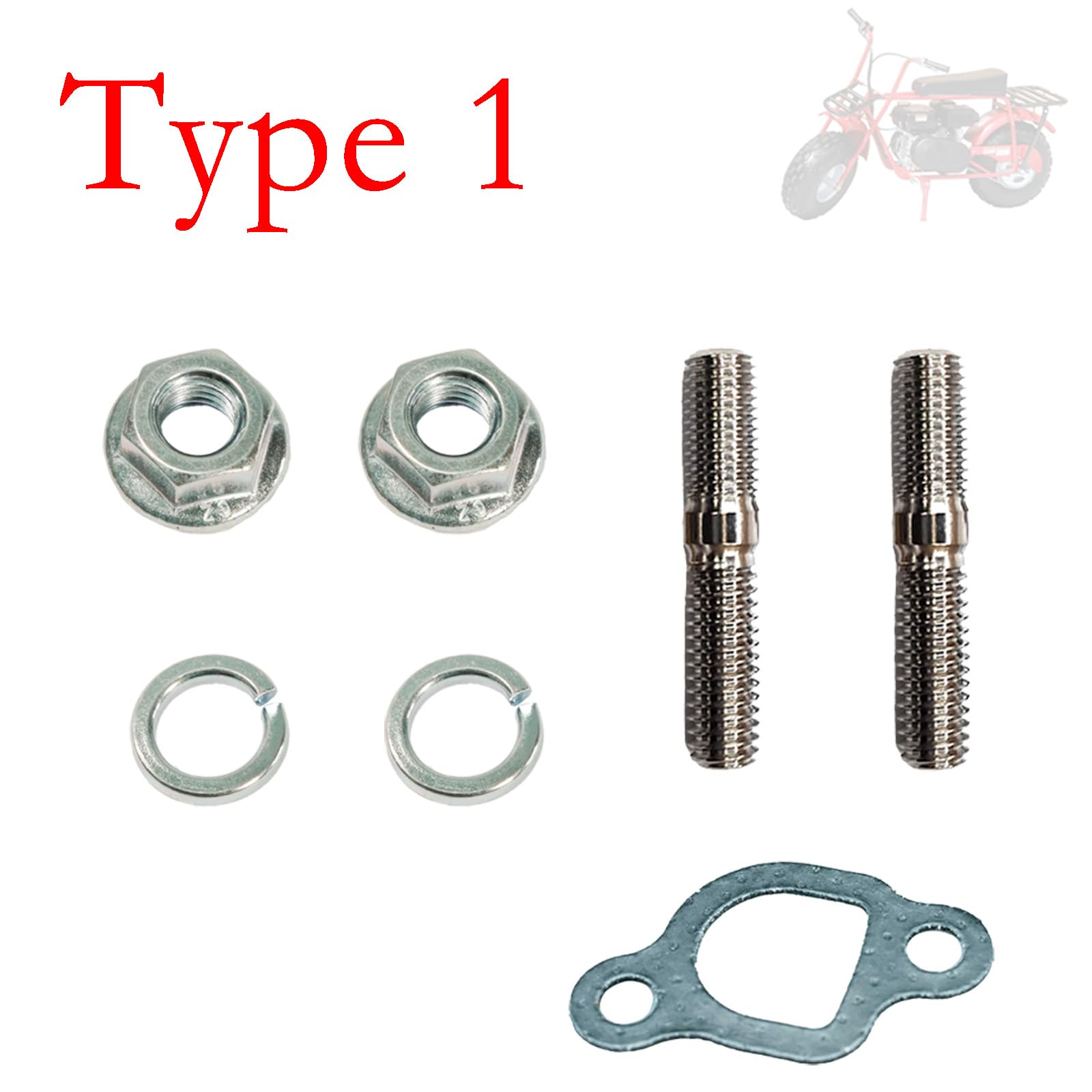 Jmchstore Exhuast Muffler Pipe Mounting Hardware Studs Kit Forfor Coleman Ct200U Bt200X Kt196, Predator 212 Baja Mb200 Mini Bike