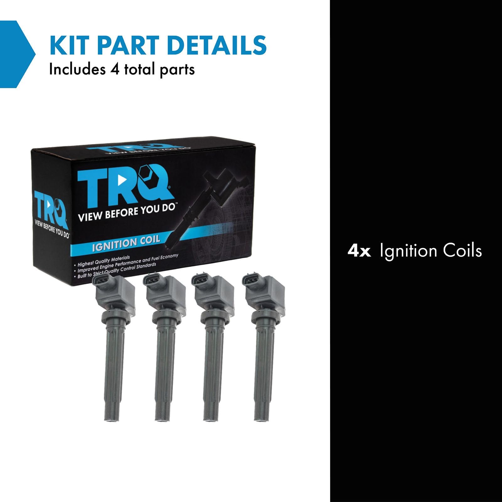 Trq Ignition Coil Set Compatible With 2007-2009 Suzuki Sx4
