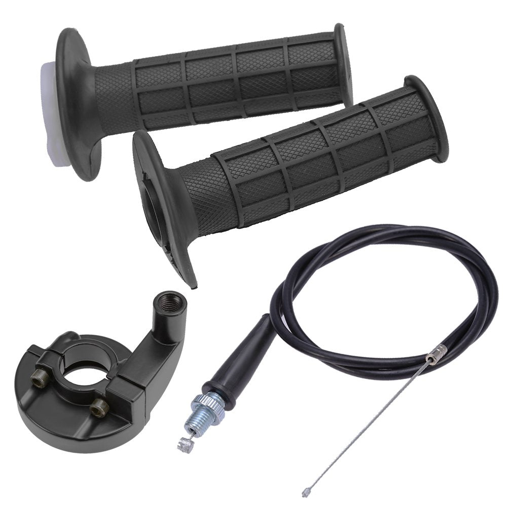 Throttle Twist Grip Set With 7/8' Handlebar Throttle Cable 39-Inch Replacement For Kawasaki Kx 60 65 80 85 100 125 250 Klx110