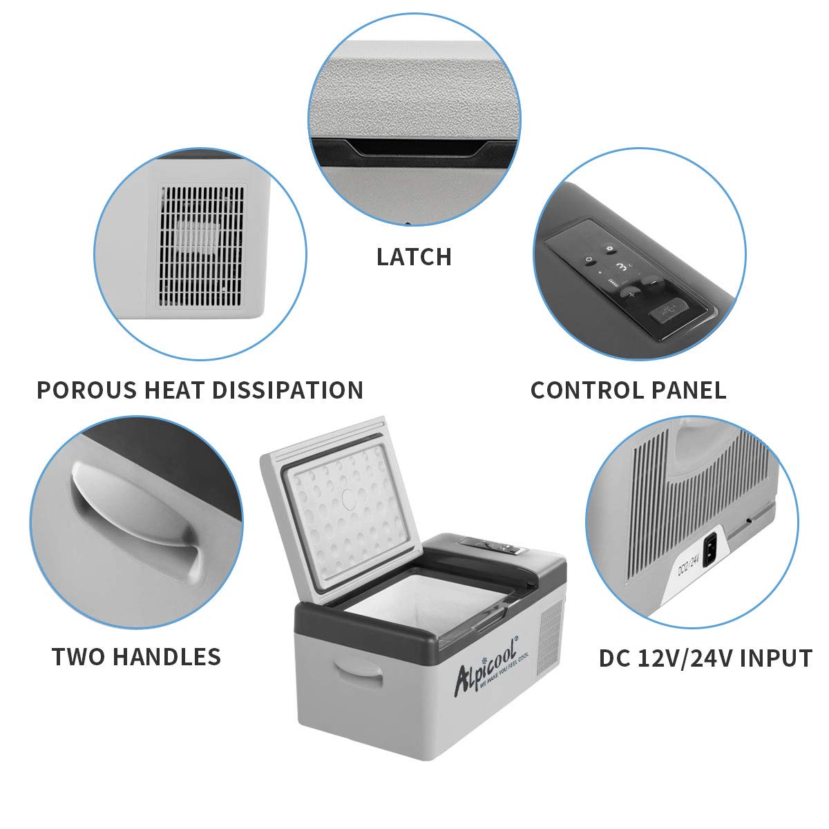 Alpicool C15 Portable Car Freezer,12 Volt Refrigerator, 16 Quart (15 Liter) Fast Cooling 12V Car Fridge -4?~68?, Car Cooler, 12/