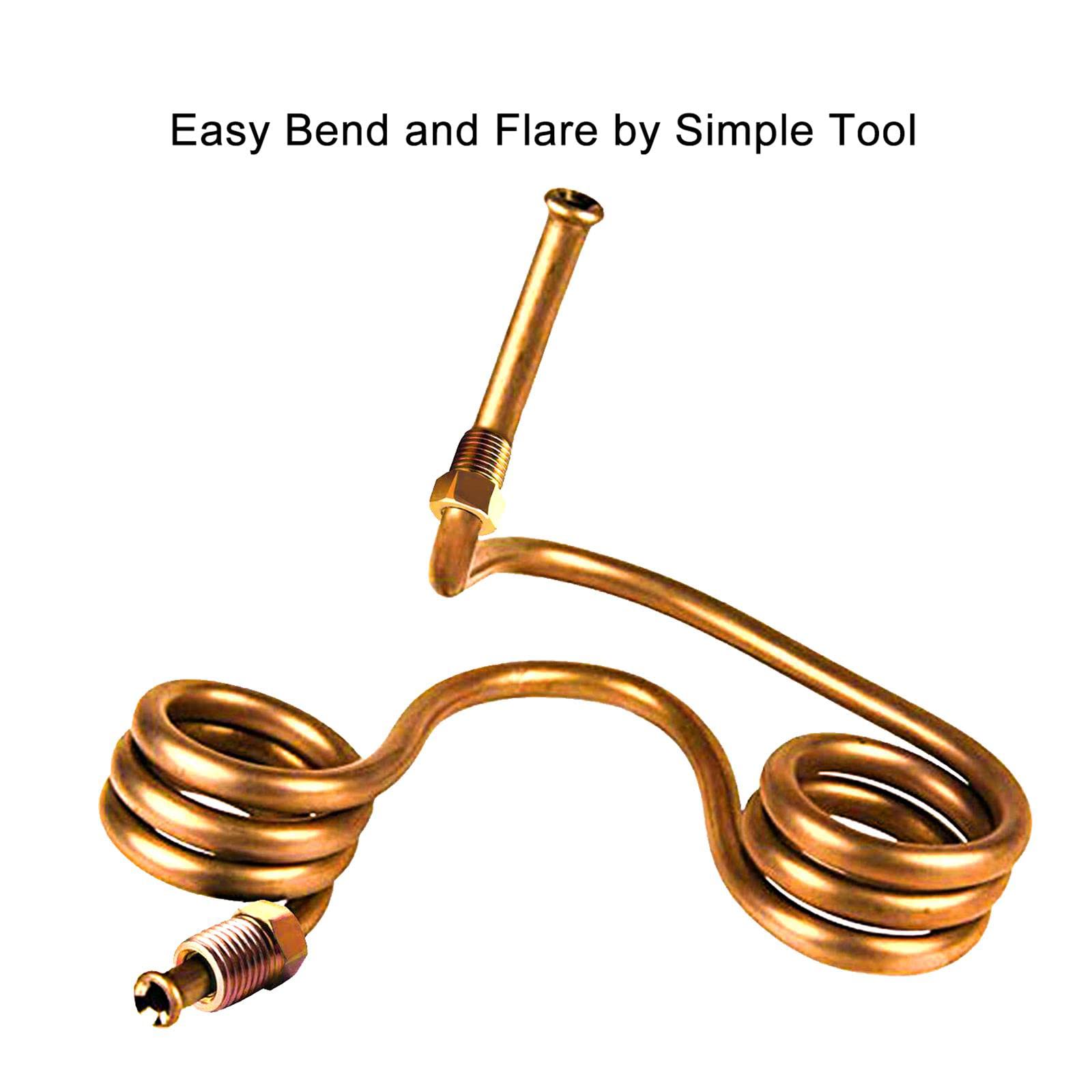 Muhize 5/16 Brake Line Tubing Kit - Flexible Brake Line(2024 New), 25 Ft 5 16 Copper Coated Tube Roll For Hydraulic Fuel Transmission System