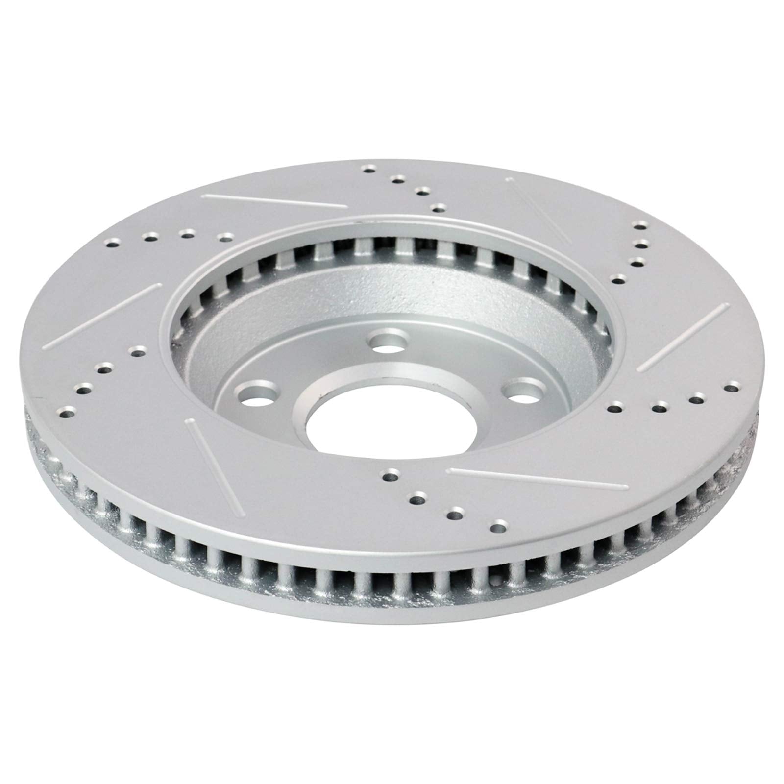 Trq Front Performance Brake Rotor Drilled Slotted Pair Set For 2005-2009 Allure / 2004-2008 Grand Prix / 2005-2009 Lacrosse / 20