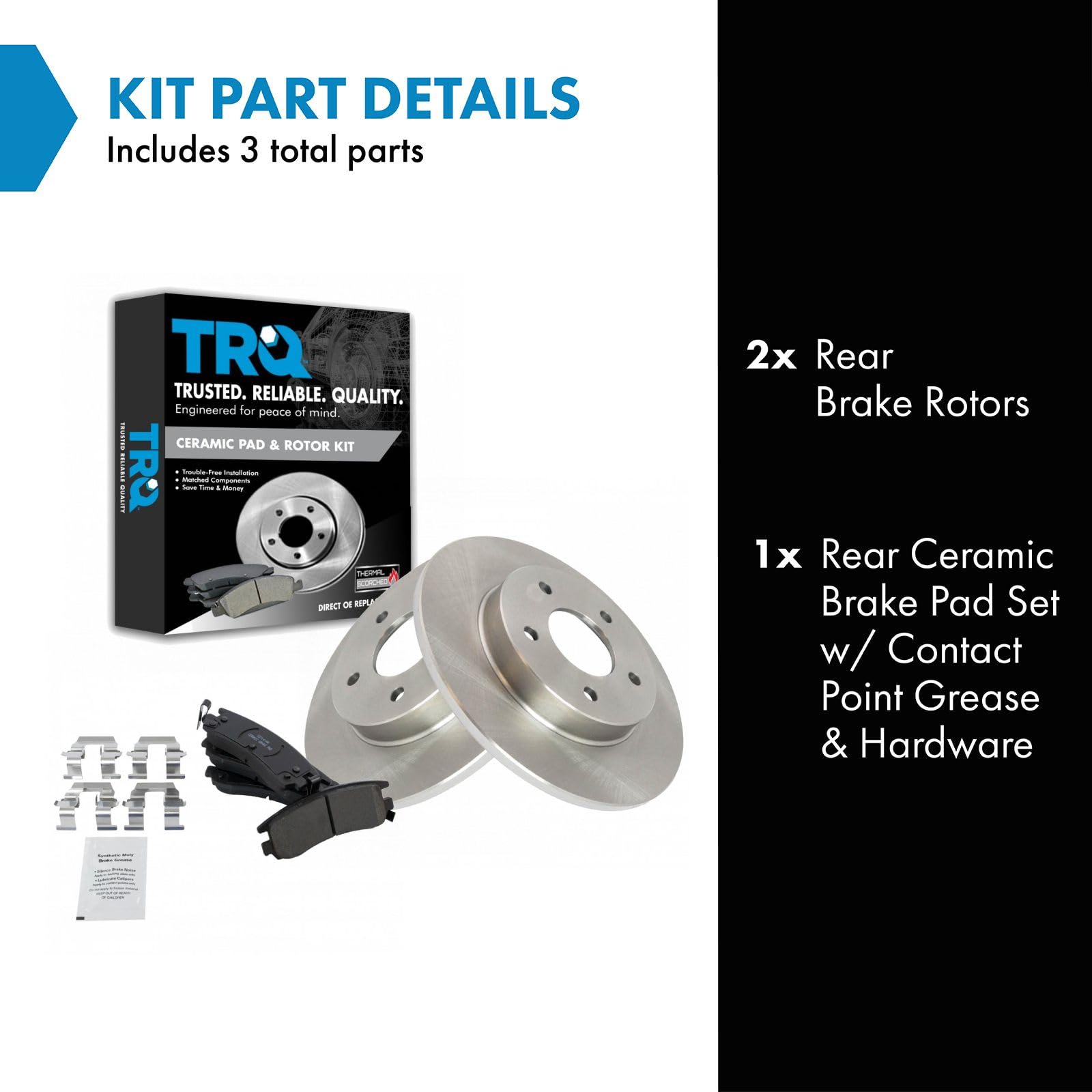 TRQ Rear Brake Pad & Rotor Kit for LeSabre Park Ave Escalade Bonneville