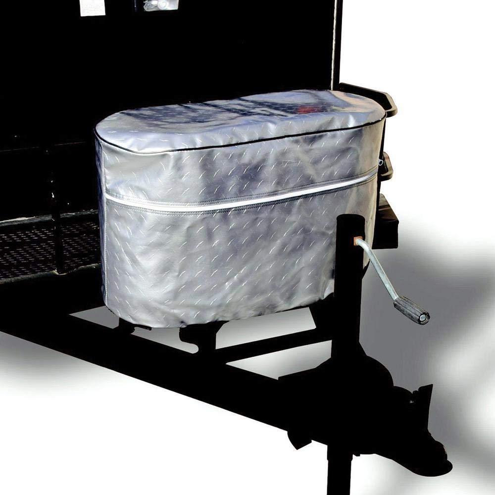 Adco 2713 Silver Double 30 Diamond Plated Steel Vinyl Propane Tank Cover