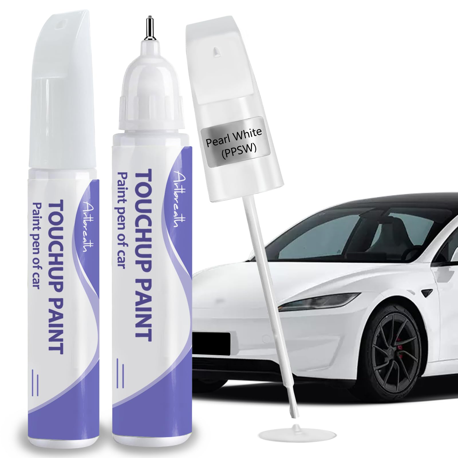 Pearl White (PPSW) Touch Up Paint for Tesla-Exact Match-Chips and Nicks TouchUp Paint Pen Scratch Repair Car Accessories Car Pai