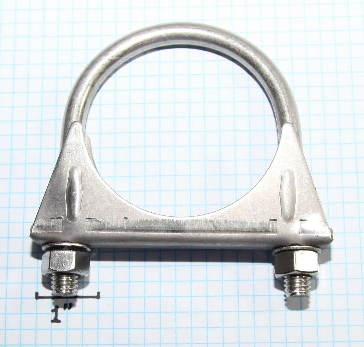 3 Inch Stainless Steel Heavy Duty U-Bolt Exhaust Muffer Clamp (76Mm), Saddle Design With Reinforced Ribs