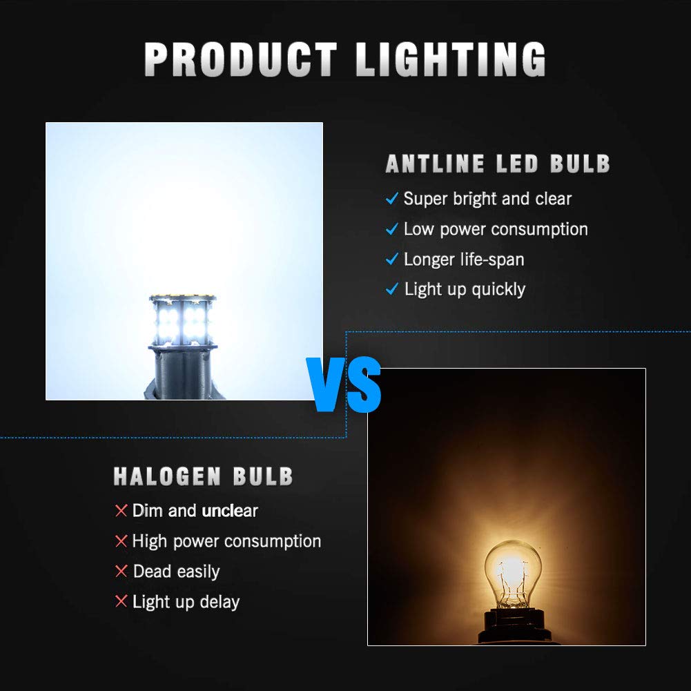 Antline 1156 1141 1003 7506 Ba15S Led Bulbs Cool White 20-Packs, Super Bright 3014 50-Smd Led Replacement For 12 Volt Rv Camper Trailer Boat Trunk Interior Lights