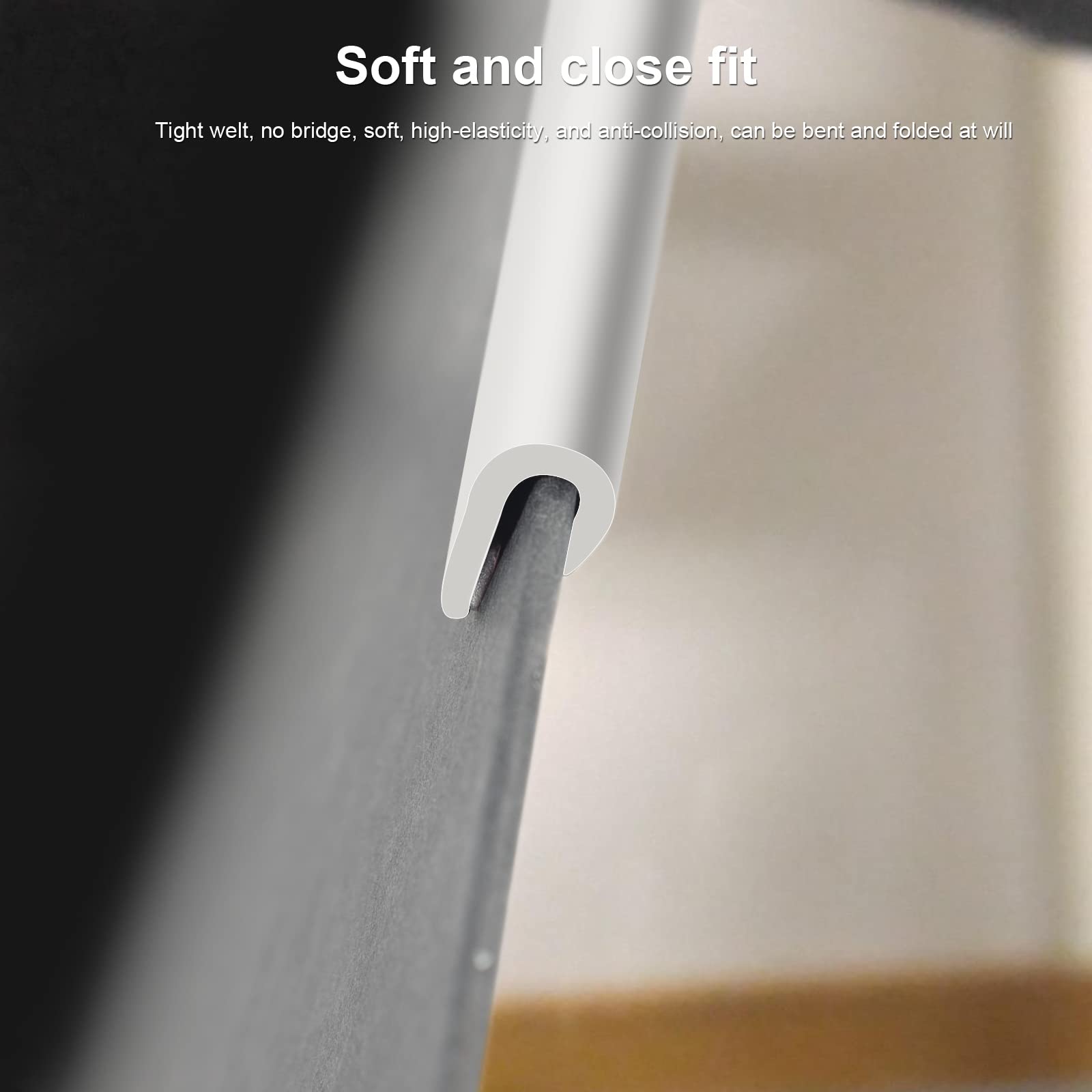 Edge Trim-Rubber U Channel Length With Self-Adhesive Design For Car Doors, Table Corners, Etc (19.7Feet, White)