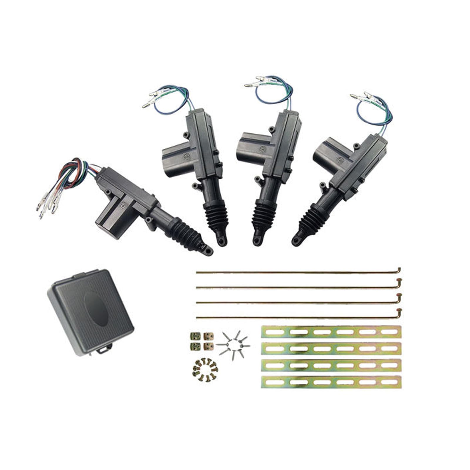 Aiuphing Power Door Lock Kit, Universal Keyless Entry Car Kit, Remote Door Lock Kit With Trunk Release Button + 4Pcs Door Lock Actuator