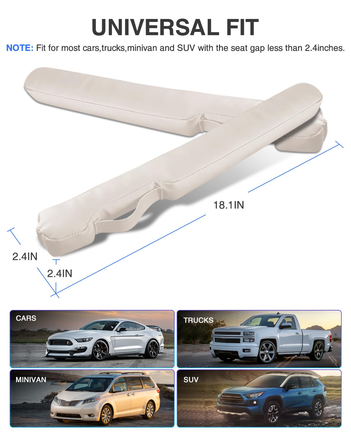 Homaupt Leather Car Seat Gap Filler Universal For Car Truck Suv To Block The Gap Between Seat And Console Stop Things From Dropp