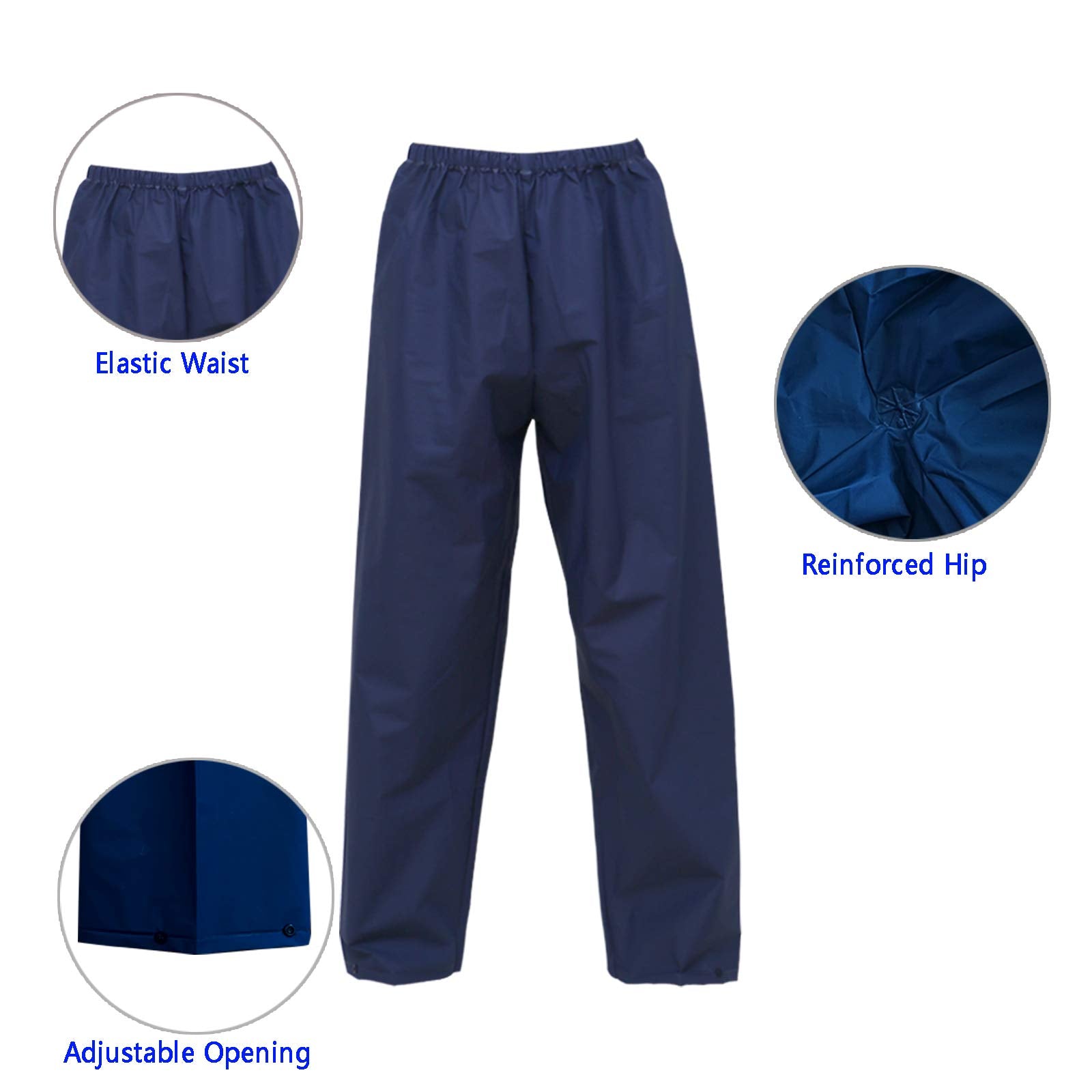 Ultra-Lite Rain Coat With Pants For Men Women Waterproof Rain Suit For Sport(Navy,L)