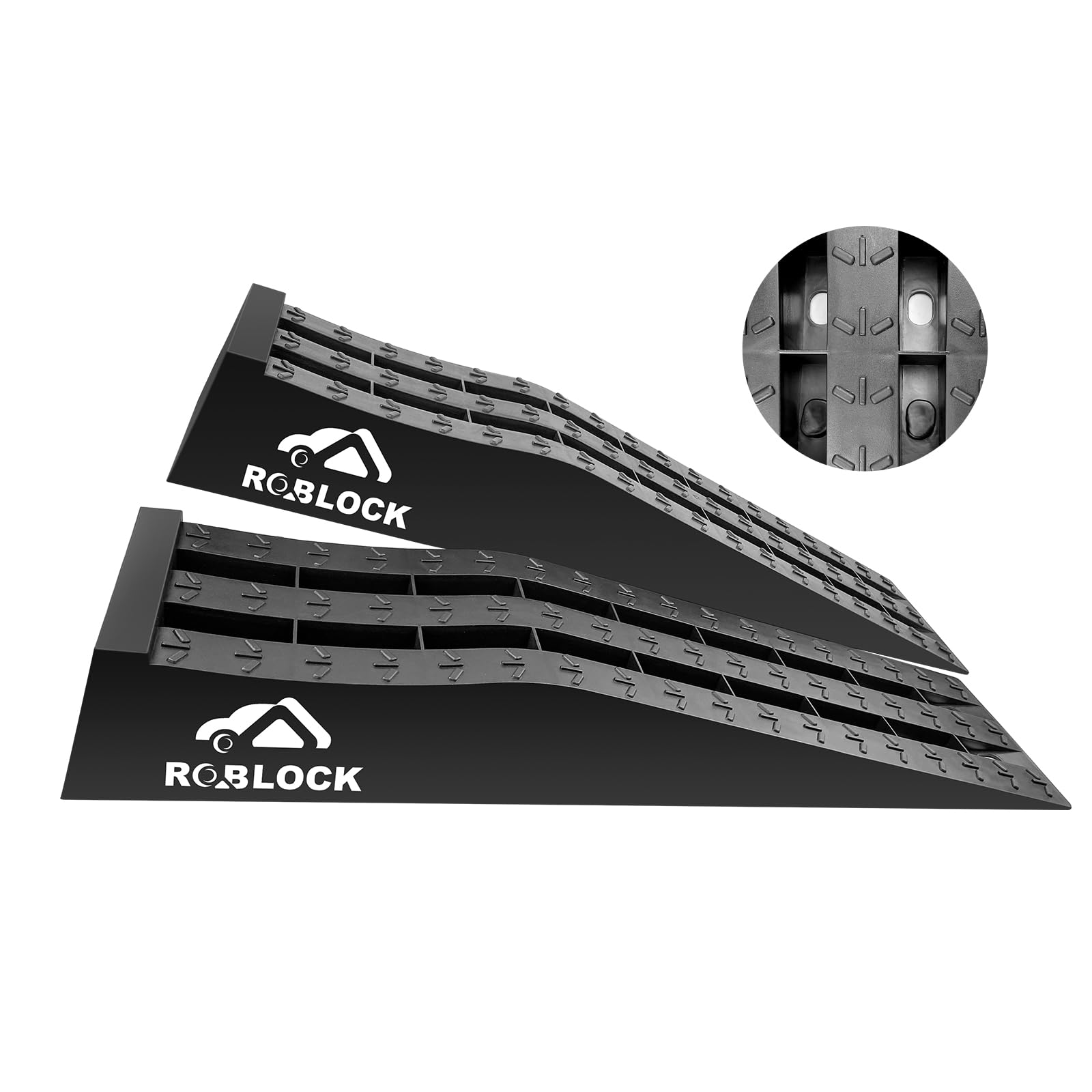 Roblock Heavy Duty Car Ramps For Oil Changes And Jack Support, Portable Low Profile Car Ramps For High Lift, Vehicle Ramps For G