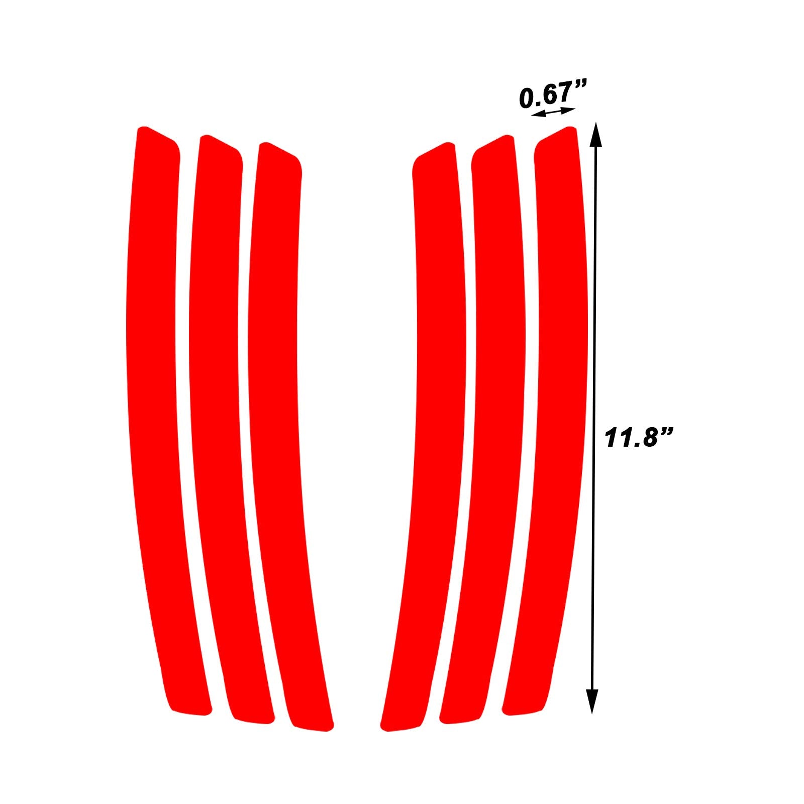 Xotic Tech 6Pcs Car Body L&R Side Vent Insert Stripe Decal Vinyl Inlay Side Vent Gill Sticker Compatible With Chevrolet Camaro 2010-2015 (Red)