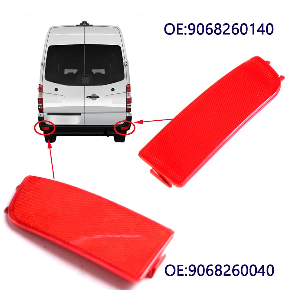 MP&PV Rear Bumper Reflector Left & Right Compatible with Dodge Freightliner Mercedes Benz Sprinter 2500 3500 W906 2007-2018 OE 9