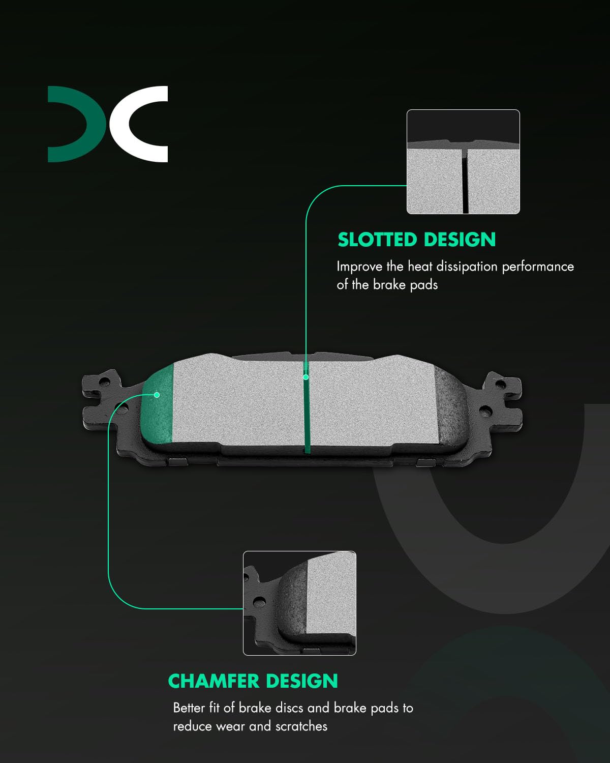 Scitoo D1508 Front Brakes Pads Sets Fit For Ford For Explorer 11-19,For Ford For Flex 12-19,For Ford For Taurus 11-19,For Lincol