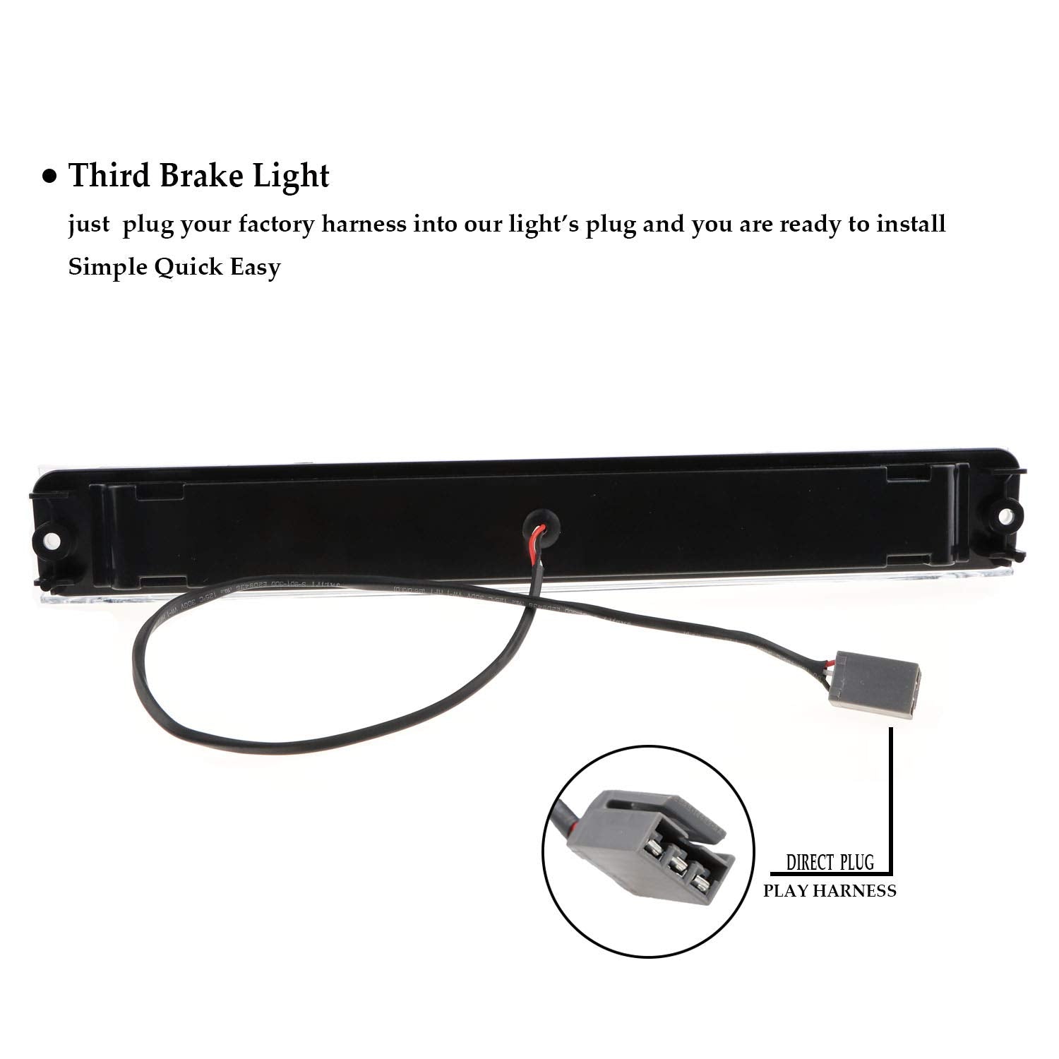 3Rd Brake Light For 1997-2004 Ford F150 Led Third Rear Cargo Lamp High Mount Stop Light Chrome Housing + Smoke Lens