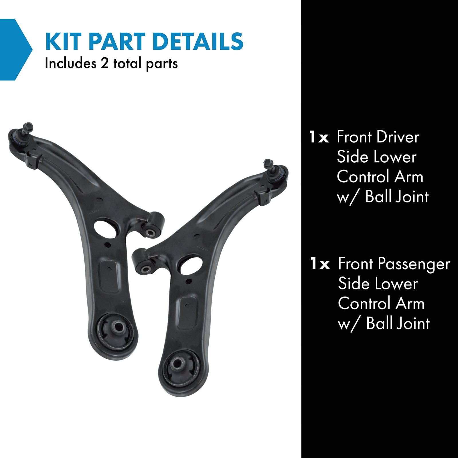 Trq Front Lower Control Arm With Ball Joint Set Compatible With 2011-2016 Hyundai Elantra 2013-2014 Elantra Coupe 2013-2017 Elan