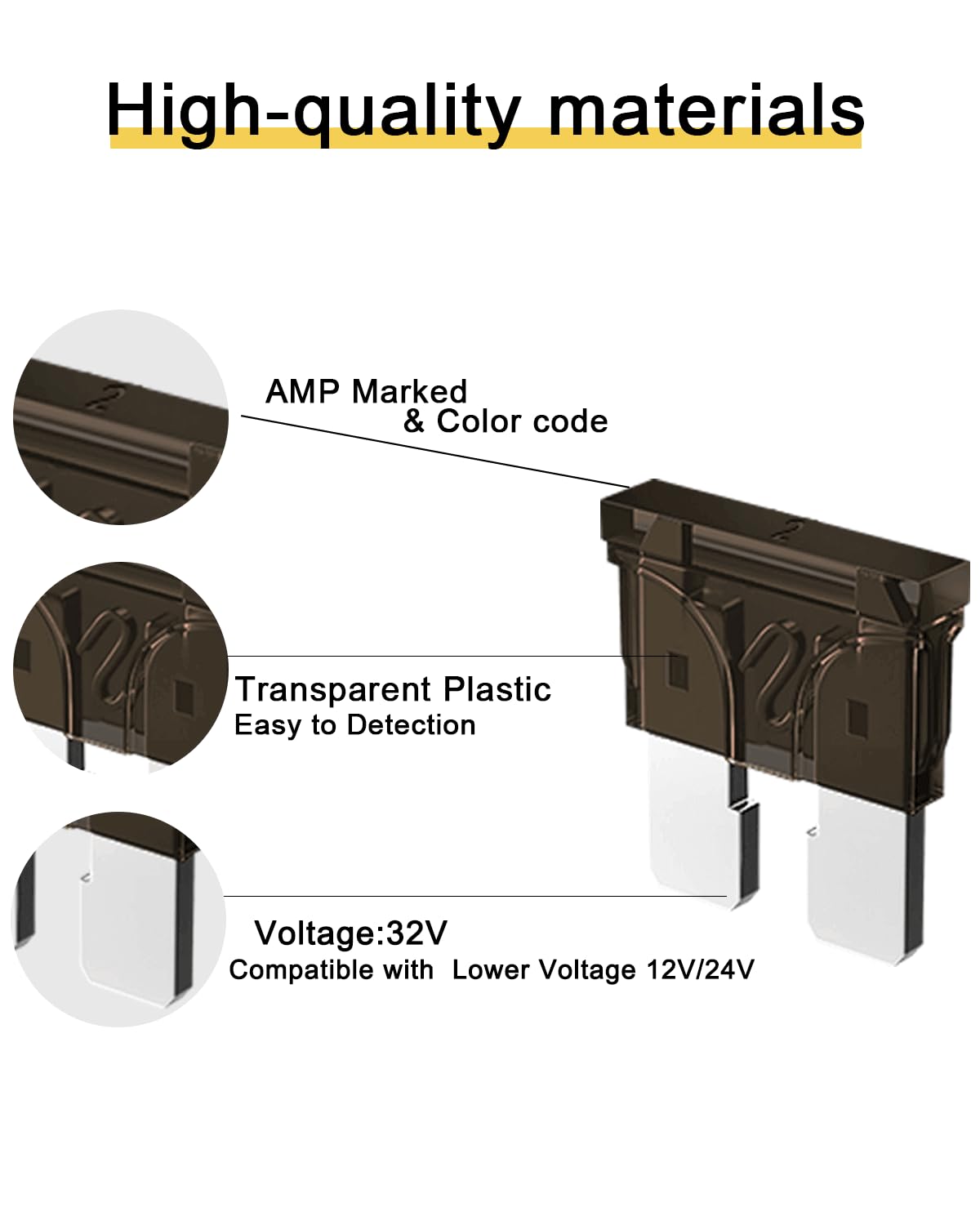 Riseuvo 50Pcs 2A Standard Car Fuses - 2 Amp Automotive Fuses(Ato/Apr/Ats), 32V (12/24V) Blade Fuse For Rv/Truck/Suv