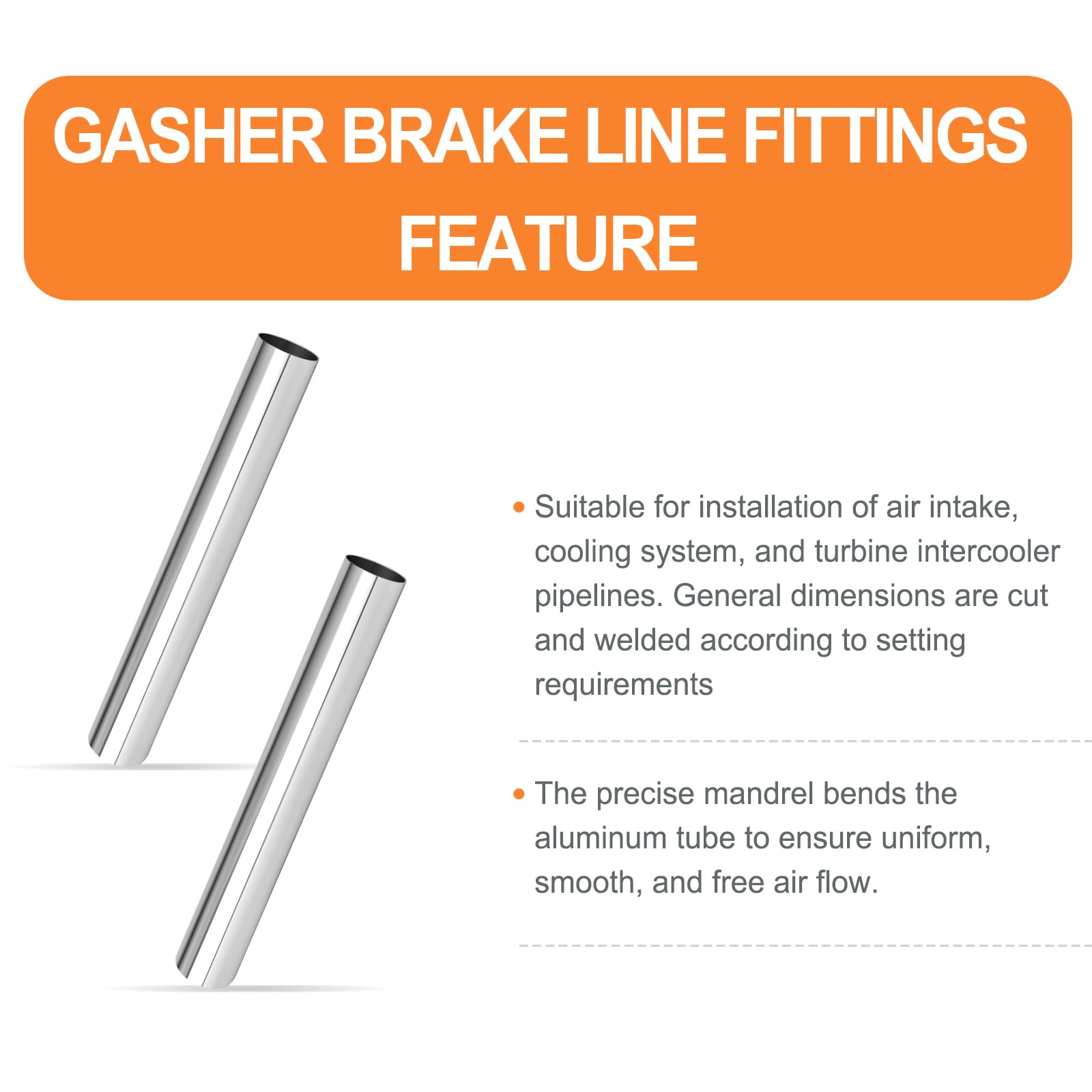 Gasher 1Pcs Aluminum Alloy Tube 1.5''Od Length 12   (300Mm) Intercooler Pipe For Intake And Cooling Systems