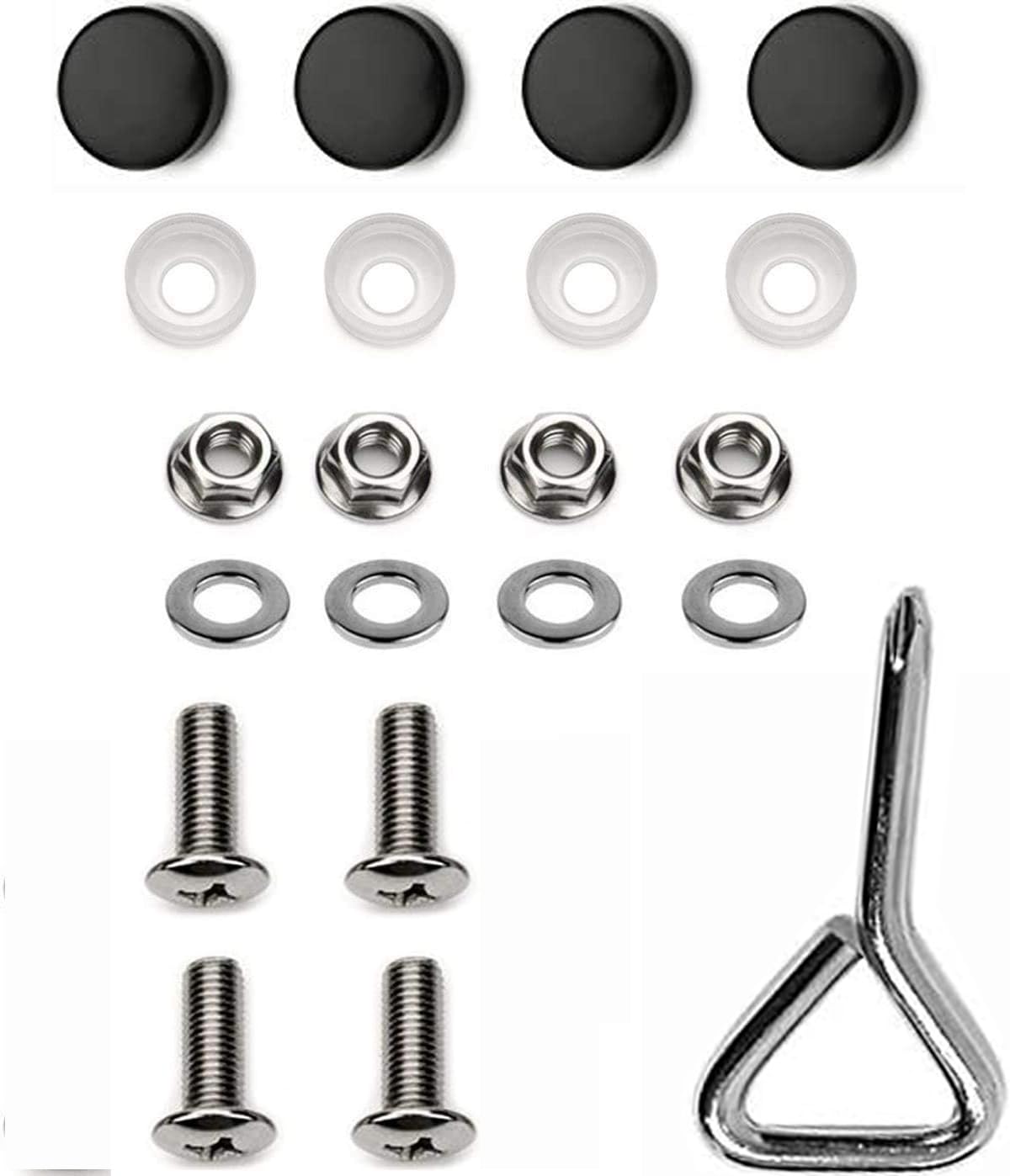 Lfparts Black Motorcycle Stainless Steel License Plate Frame