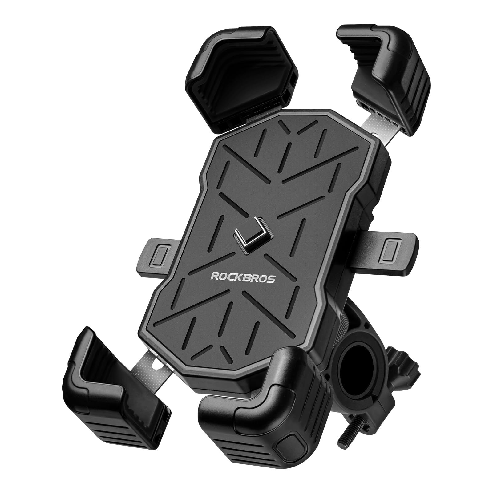 ROCKBROS Bike Phone Holder Mount for 4.5-7.1 Phones, Quick Release Handlebar Clamp, 360 Rotatable Motorcycle Mount