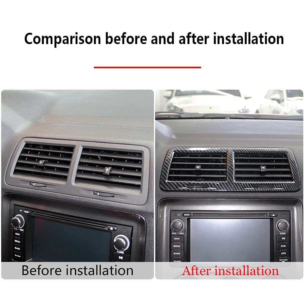 Korlot Carbon Fiber Air Vent Cover Ac Outlet Trim Kit For 2008-2014 Dodge Challenger