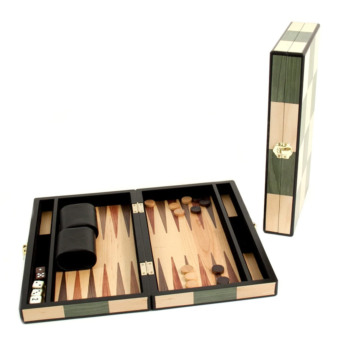 Wood Backgammon Set, Olive