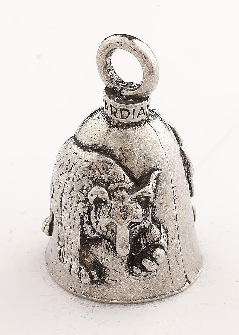 Guardian Bell Bear Good Luck Bell W/Keyring & Black Velvet Gift Bag | Motorcycle Bell | Lead-Free Pewter | Good Luck Gift To Fri