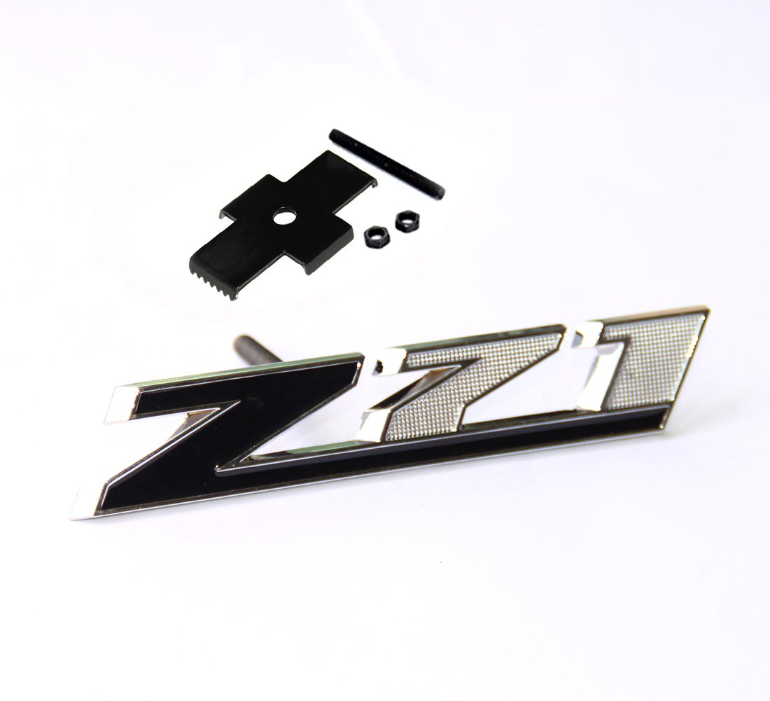 Yoaoo 1X Oem Black Grille Z71 Emblem Badge 3D Compatible With Silverado 2500Hd 3500Hd Sierra Tahoe Chrome