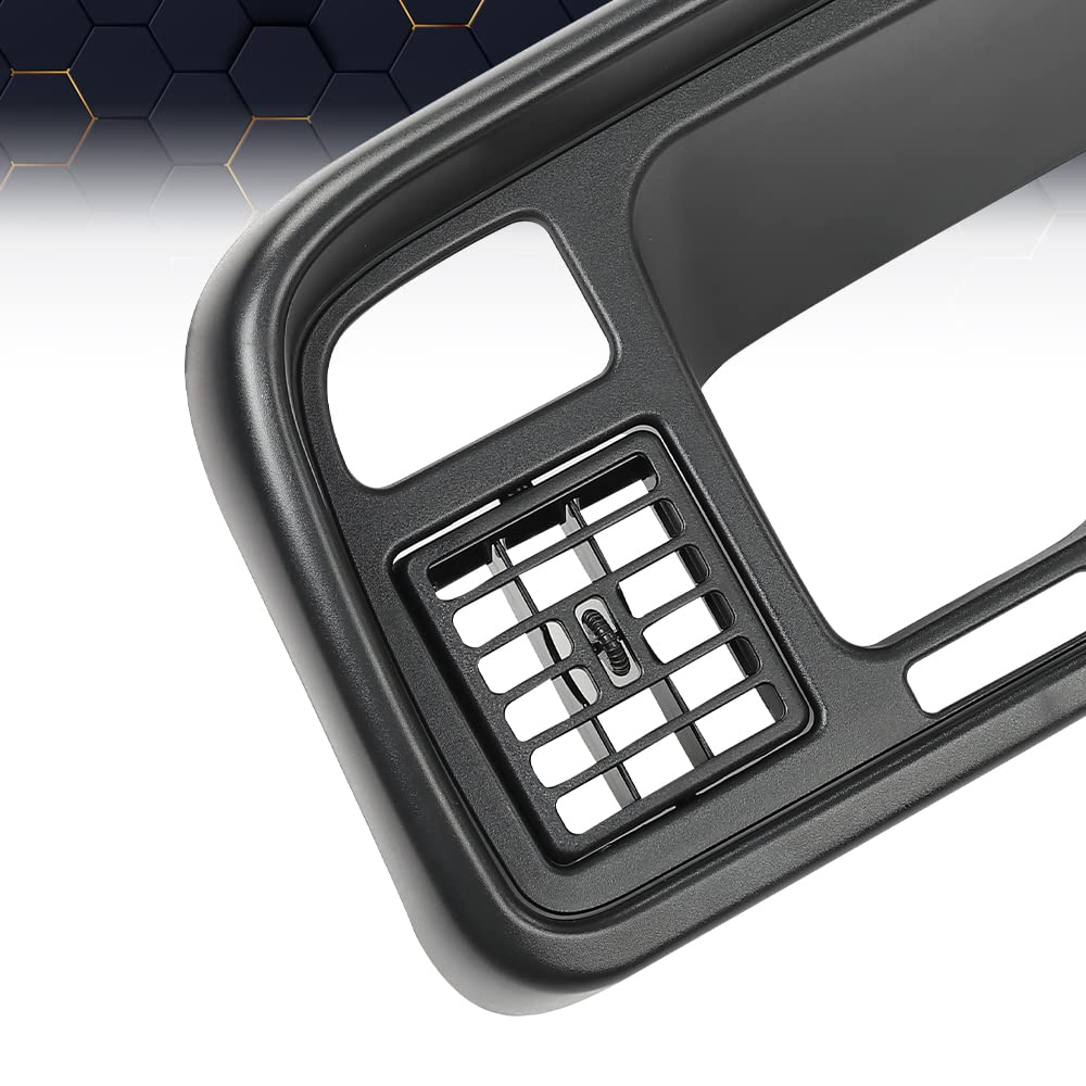 Pit66 Radio Trim Panel Surround Dashboard Compatible With Dodge Ram 1994-1997 Dash Bezel Radio Trim Panel Cover Instrument Black