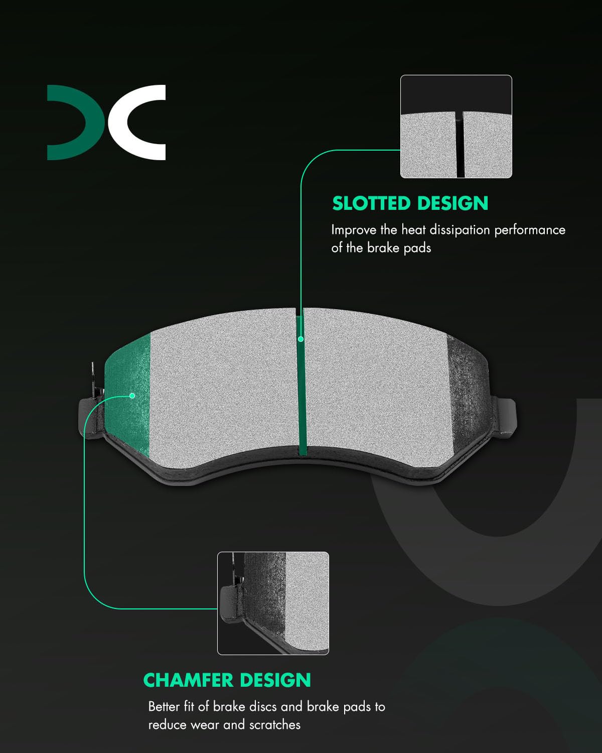 Scitoo D856 D981 Front Ceramic Rear Semi-Metal Brake Pad Sets Fit For Jeep Liberty 2003-2007
