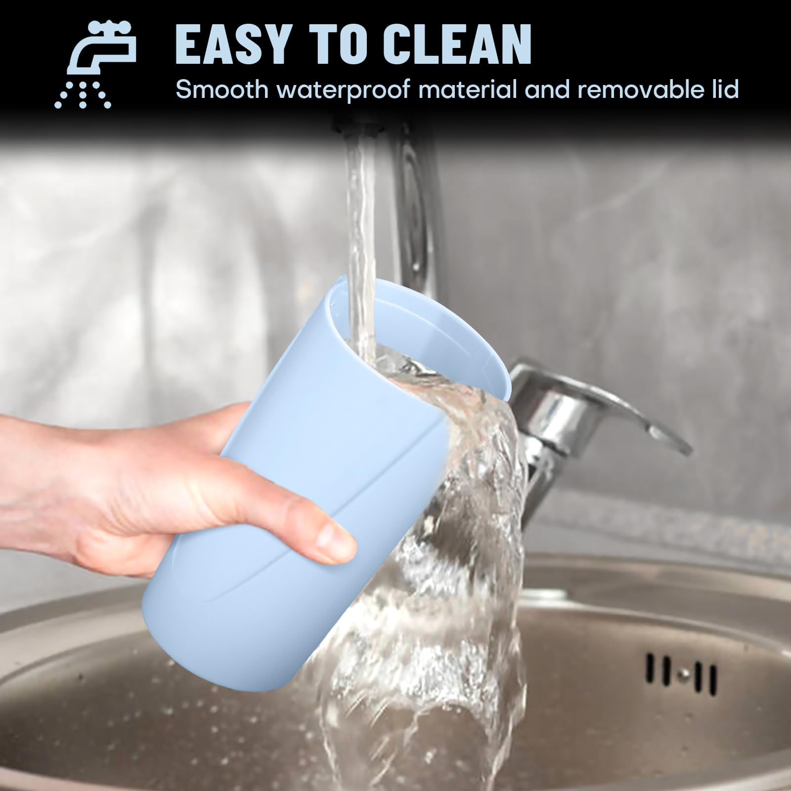 Car Trash Can Bin With Lid-2 Packs Car Garbage Can Cup Holder-Light Blue Mini Leakproof Vehicle Trash Garbage Can Bin With 40Pcs