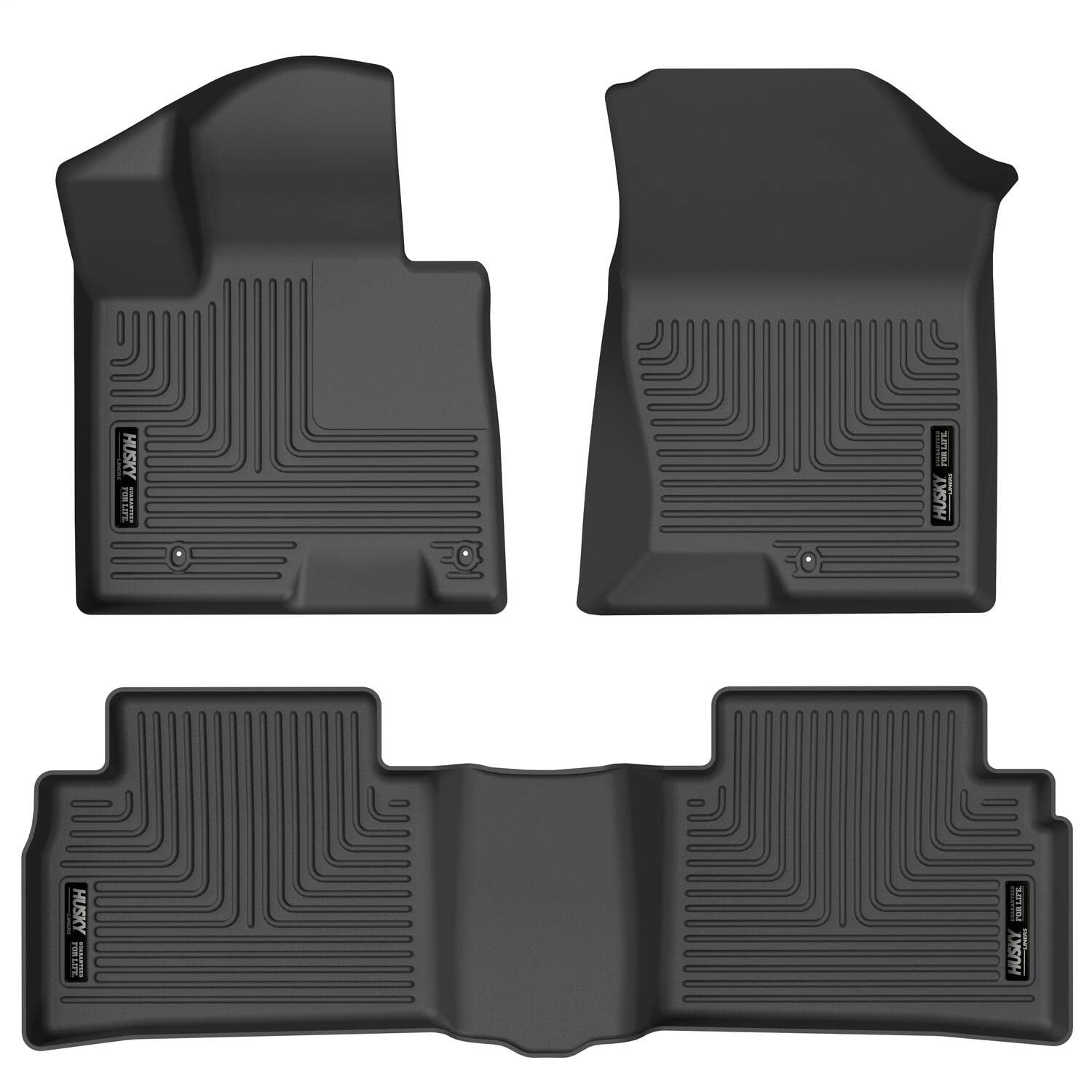 Husky Liners Weatherbeater Floor Mats | Fits 2022-2024 Hyundai Tucson (Excludes Hybrid Model) | Front & 2Nd Row, 3-Pc Black - 95781