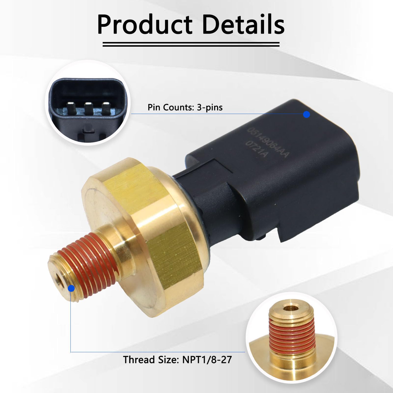 Kejsted Engine Oil Pressure Sensor Sender Switch 5149062Aa Compatible With Chrysler 200 Aspen Pacifica Jeep Grand Cherokee Dodge