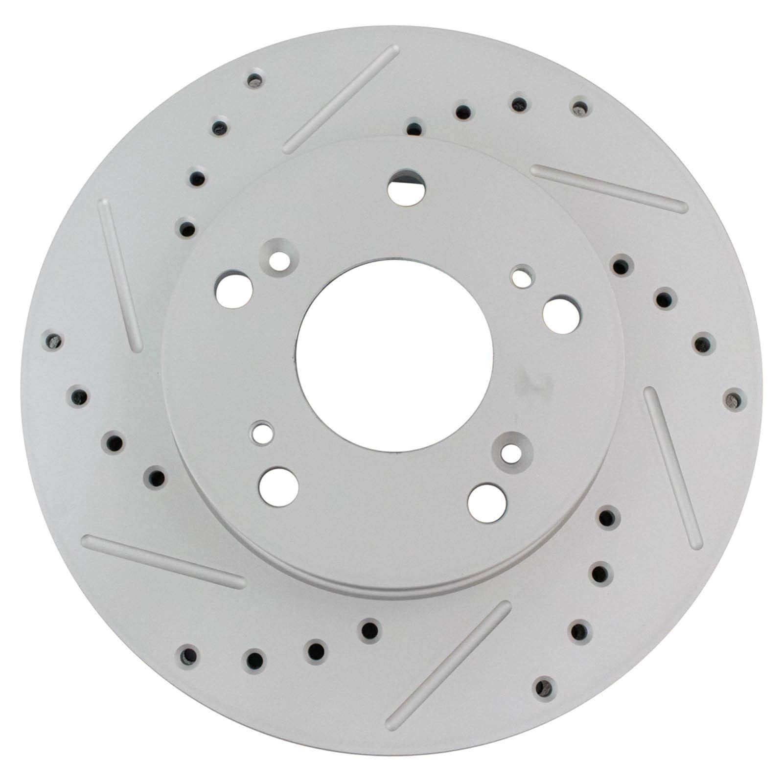 Trq Front Performance Brake Rotors Set Premium G-Coated Cross Drilled & Slotted Compatible With 2002-2006 Acura Rsx 2004-2011 Ho
