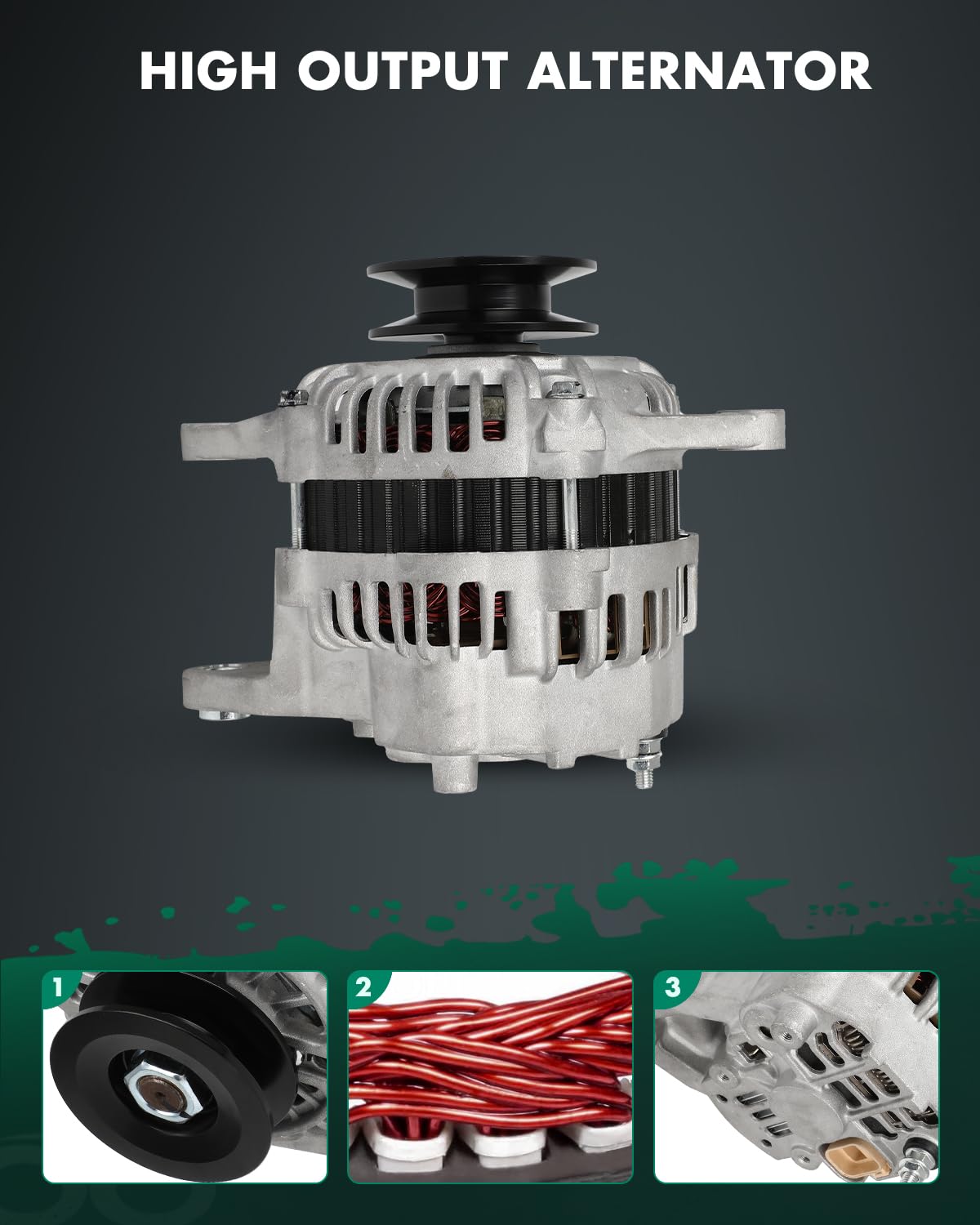 SCITOO Alternator Fit for Caterpillar for Skid Steer Loaders 236D 242D 246D W/Cat Diesel Engine C3.3B 2014 2015 2016, Various fo