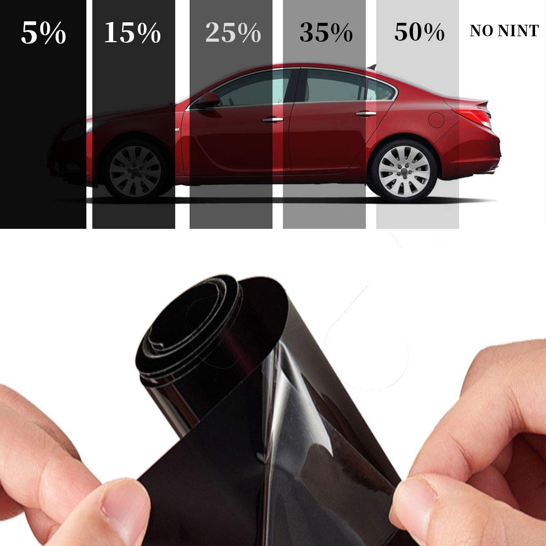 15% 20 in x 10 Ft DIY Professional Adhesive Window Tint Film Uncut Roll Car Wrap Film Automotive DIY Decals