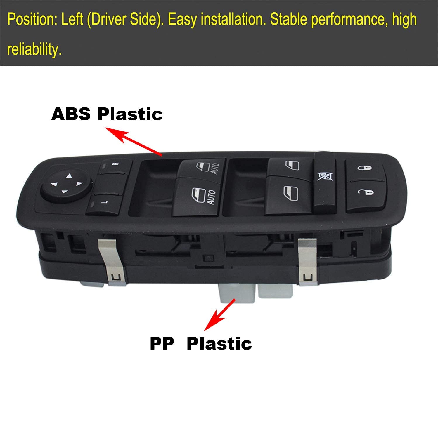 Driver Door Master Power Window Switch Compatible For 2011-2014 Jeep Grand Cherokee Dodge Durango Replace Oe # 68086693Ac 680866