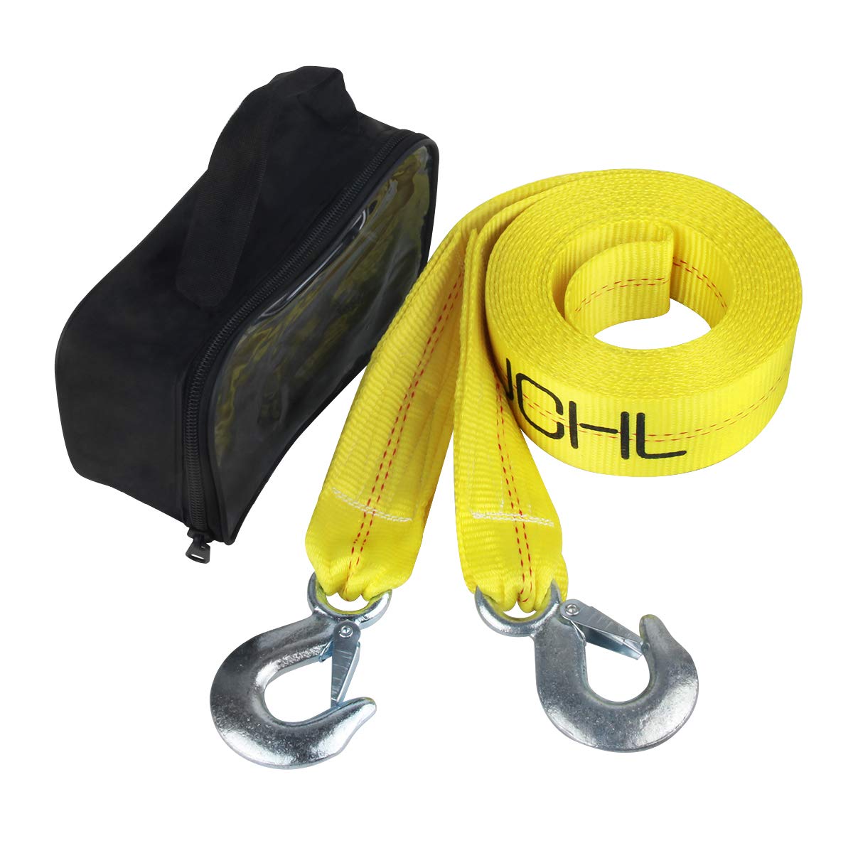 Jchl Nylon Tow Strap With Hooks 2   X20 Car Vehicle Heavy Duty Recovery Rope 20,000 Lbs Capacity Tow Rope For Car Truck Jeep Atv