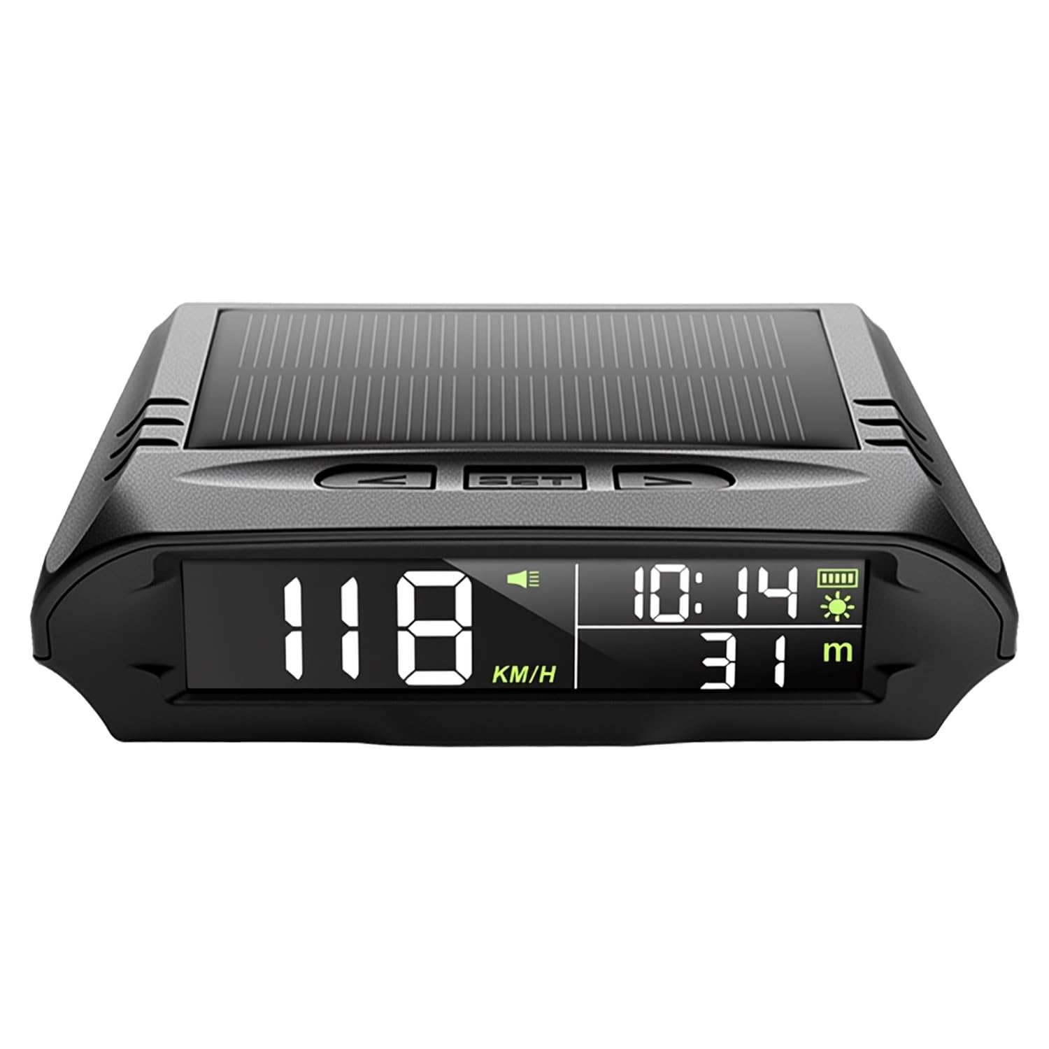 Wireless Heads Up Display for Cars Solar GPS Digital Speedometer with LCD Screen Overspeed Alarm KMH/MPH Time/Altitude/Temperatu