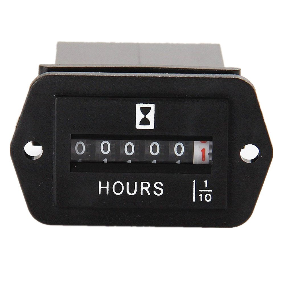 AIMILAR Mechanical Hour Meter AC 110V-250V for Small Engines, Boats, Generators and More - 6 Digit Display with Easy Installatio
