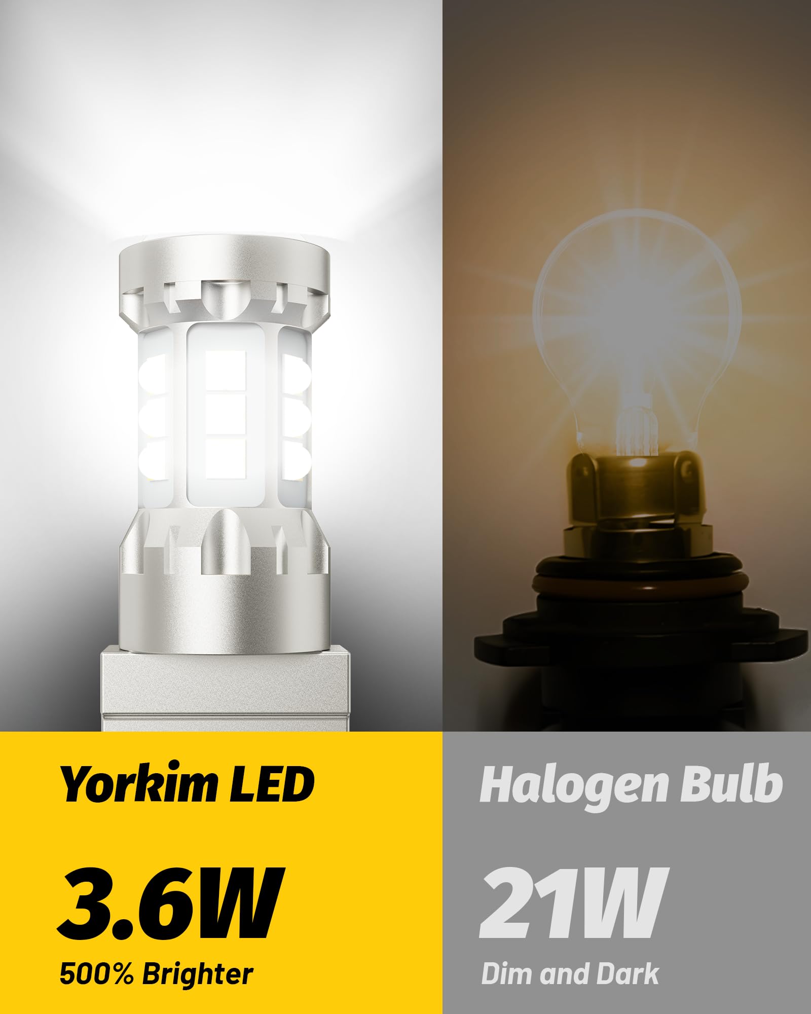 Yorkim 3157 Led Bulb White, 500% Super Bright, 3056 3156 3156A 3057 4057 3157 4157 T25 Led Bulbs For Drl, Reverse Light, Brake L
