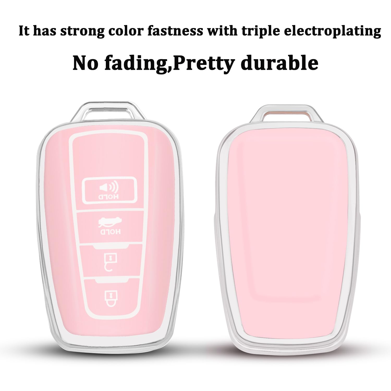 Qbuc For Toyota Key Fob Cover With Keychain Tpu Suitable For 2018-2022 Toyota Camry Rav4 Avalon C-Hr Corolla Highlander