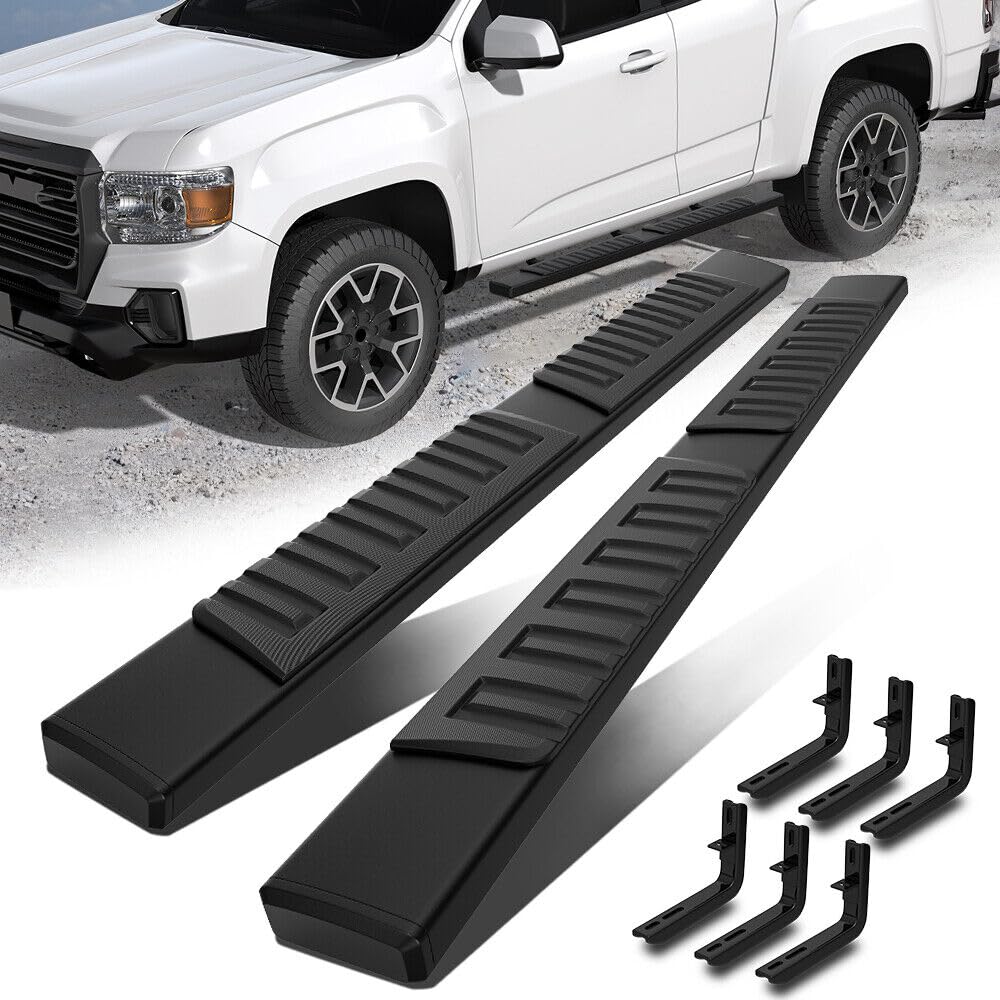 Kuiperauto 6 Inches Running Boards Side Steps Compatible With 2015-2024 Chevrolet Colorado/Gmc Canyon Extended/Double Cab