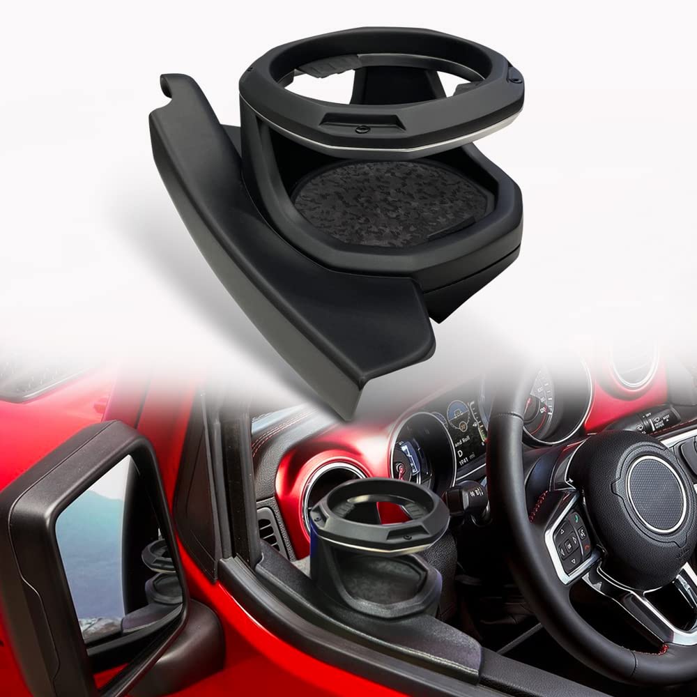 Azuto Cup Holder For Jeep Wrangler (Jl) / Gladiator (Jt) Left-Side 2018-2024 (Cup Holder Left) Wrangler Accessories Door Cup Holder