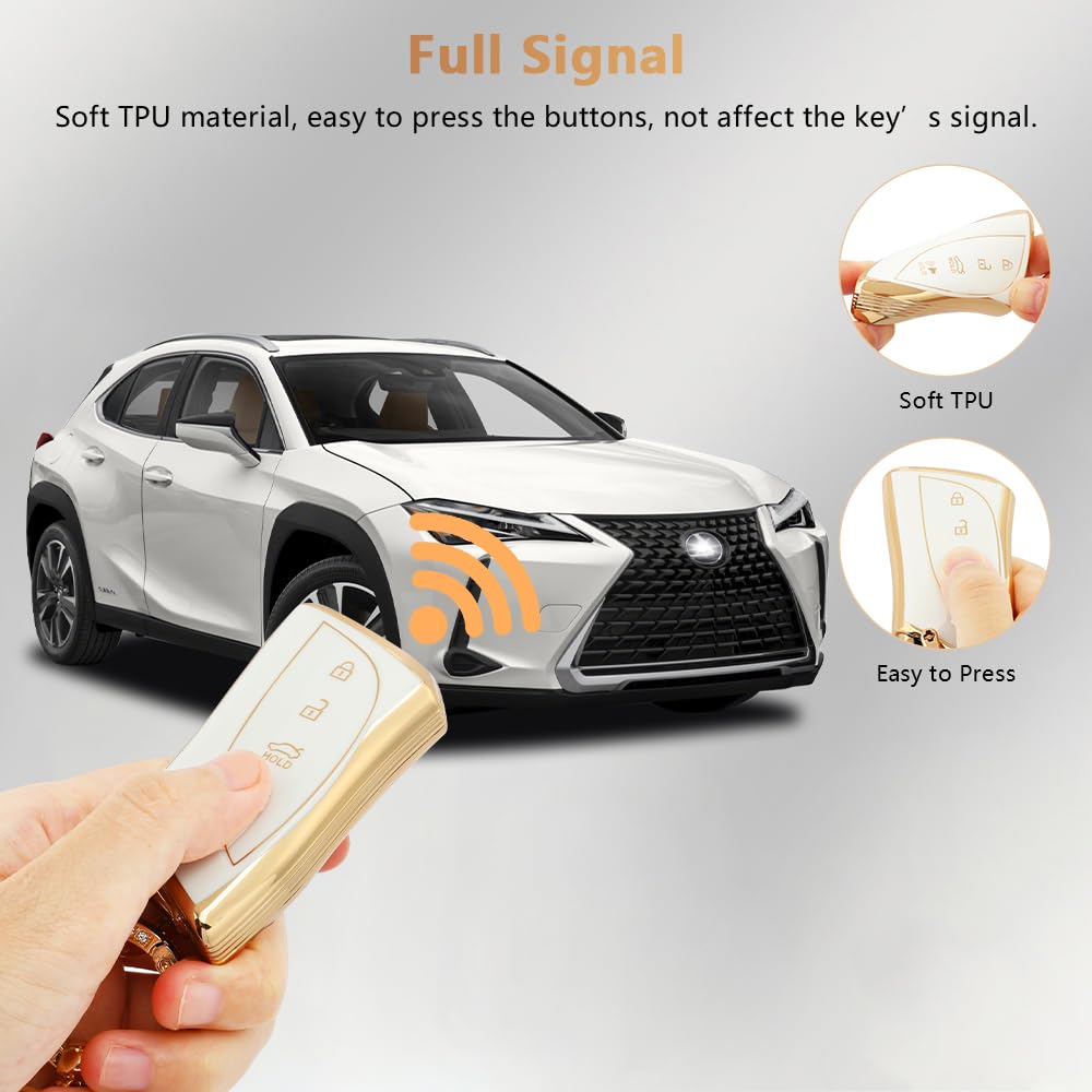 Pifoog Key Fob Cover For Lexus Ux Gx Es Lc Rc Ls Nx Accessories Bling Cute Car Remote Key Shell Case Keychain Holder Protector P